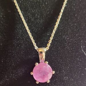 Ilakaka Hot Pink Sapphire Solitaire Pendant Necklace
